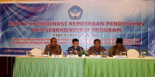 Rakor Pendidikan dan Singkronisasi Program LPMP dimulai hari ini